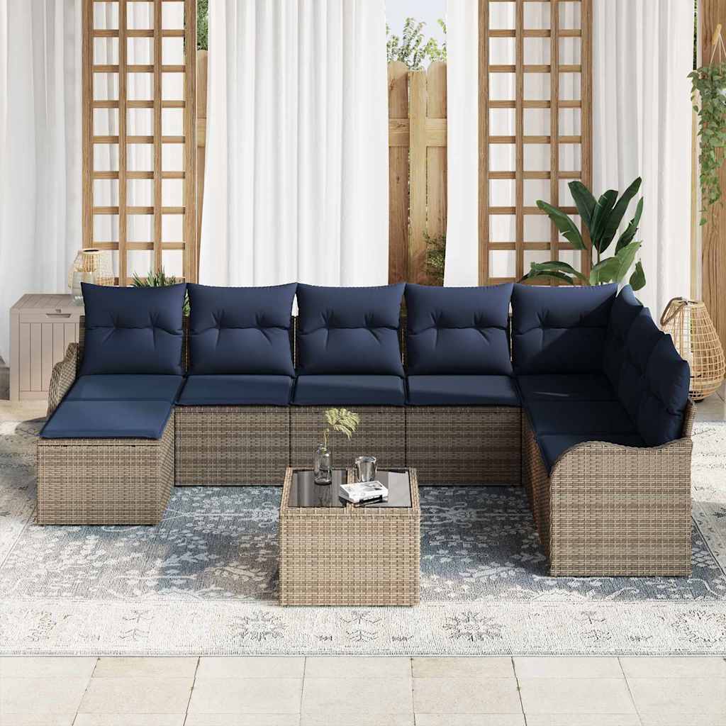 Havesofa Sæt Grå polyrattan