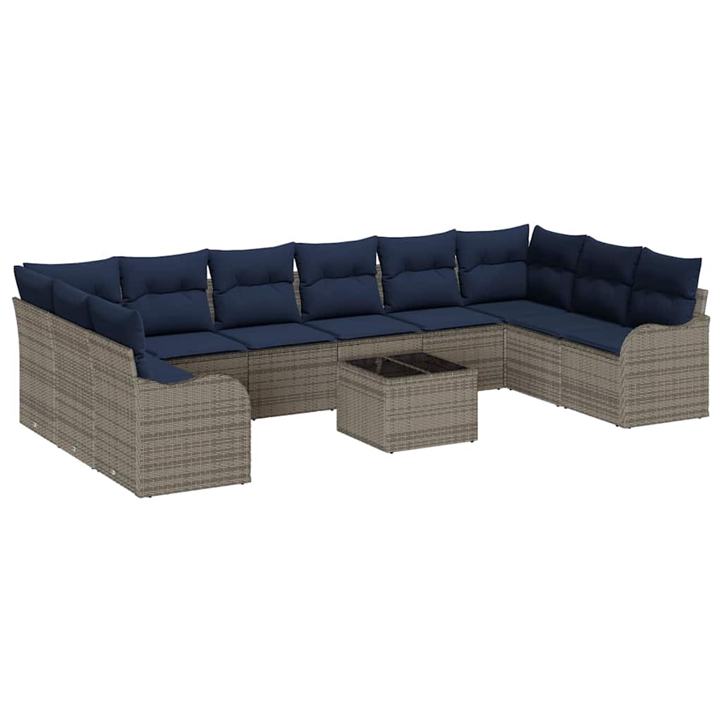 Sofa Sæt 11 stk. Grå Polyester