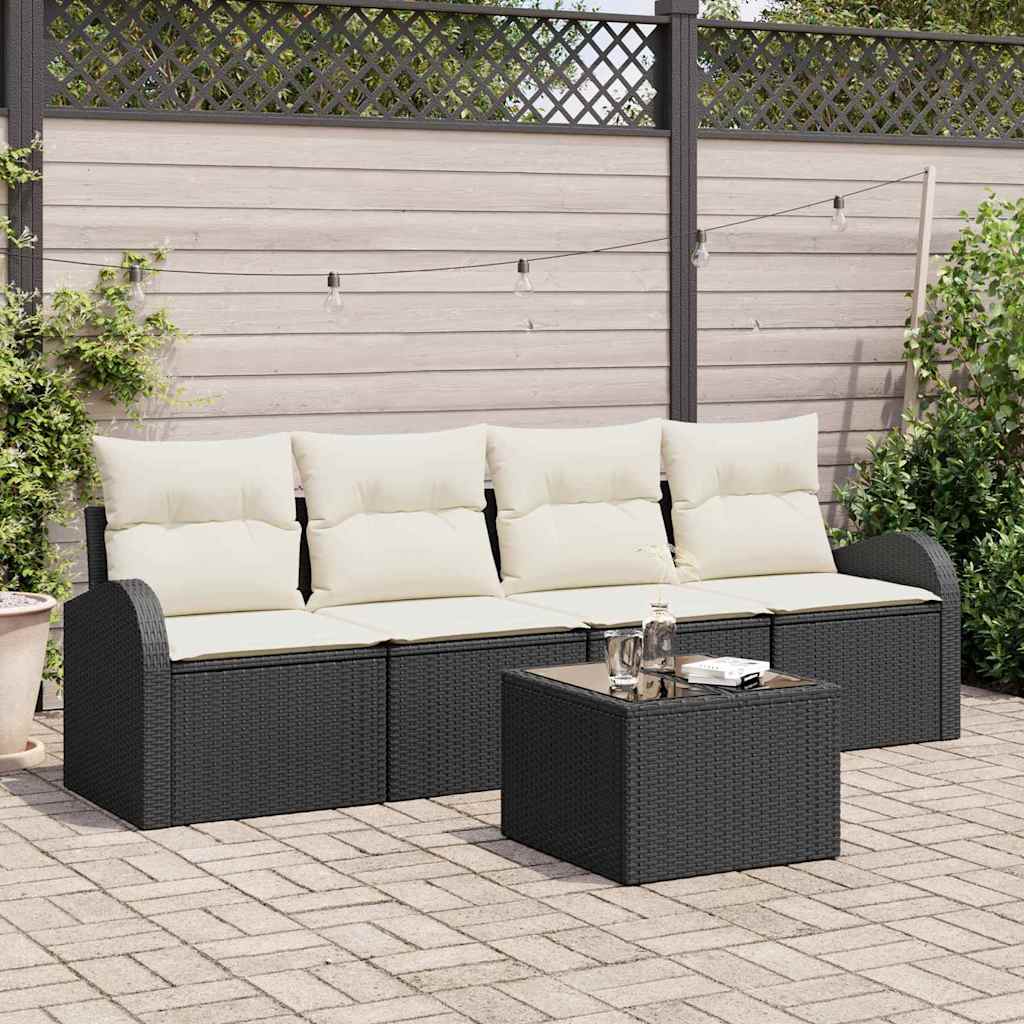 Havesofa Sæt Sort 55 x 55 x 37 cm polyrattan