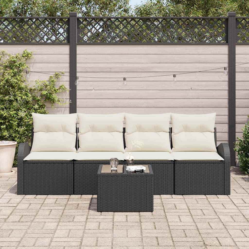 Havesofa Sæt Sort 55 x 55 x 37 cm polyrattan