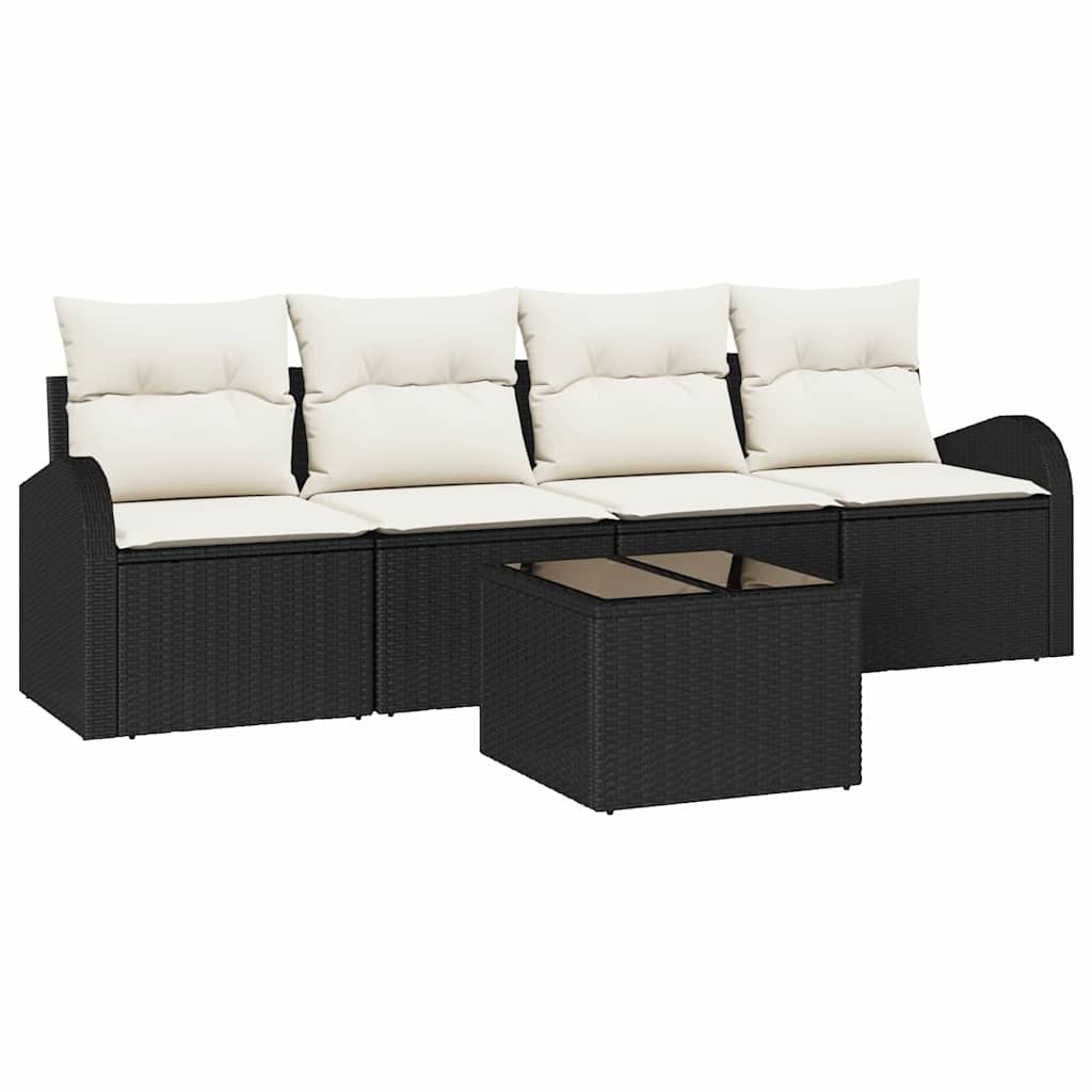 Havesofa Sæt Sort 55 x 55 x 37 cm polyrattan