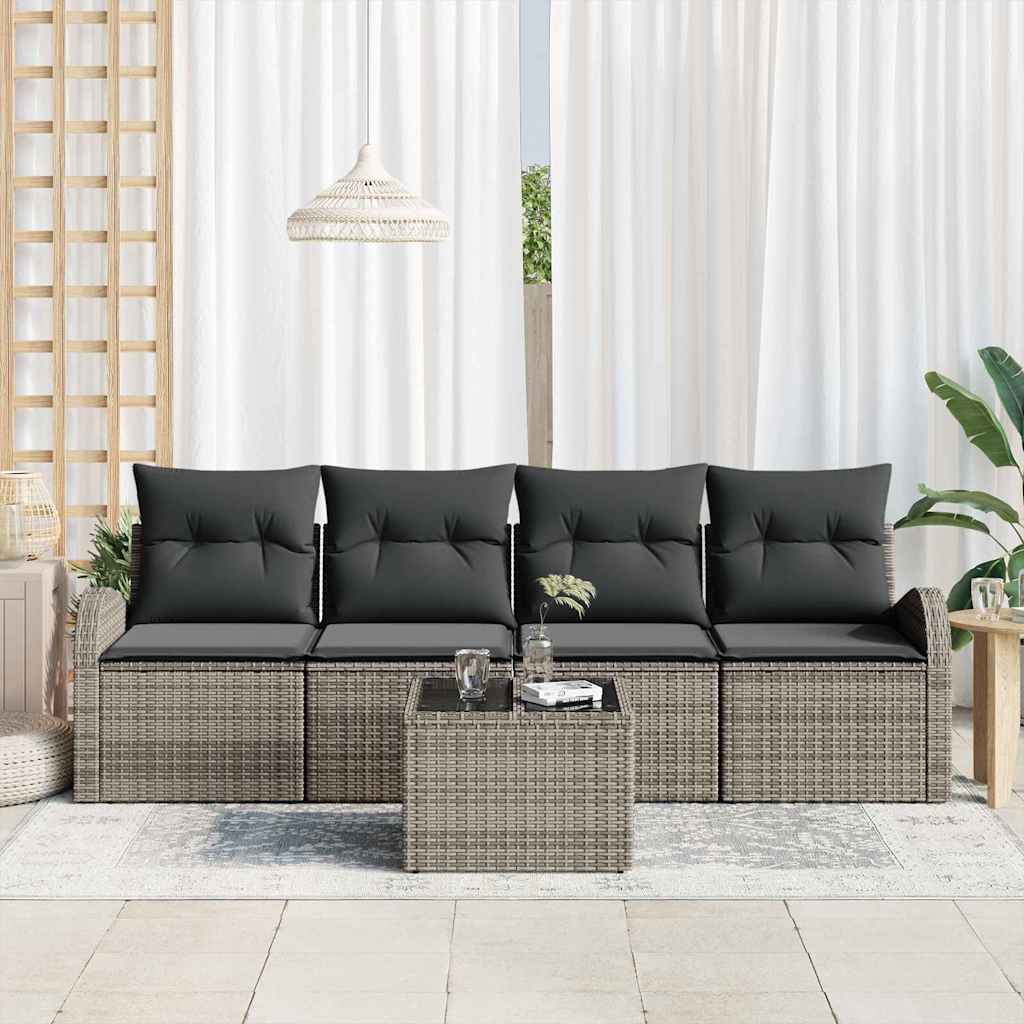 Havesofa Sæt Grå 55 x 55 x 37 cm polyrattan