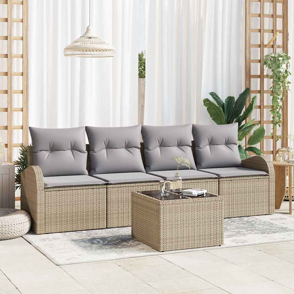 Havesofa Sæt Beige 55 x 55 x 37 cm polyrattan