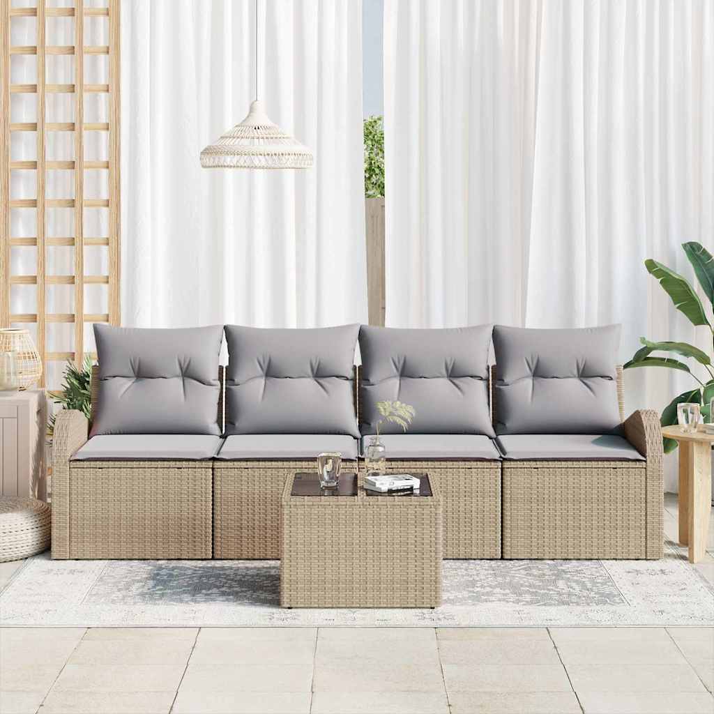 Havesofa Sæt Beige 55 x 55 x 37 cm polyrattan