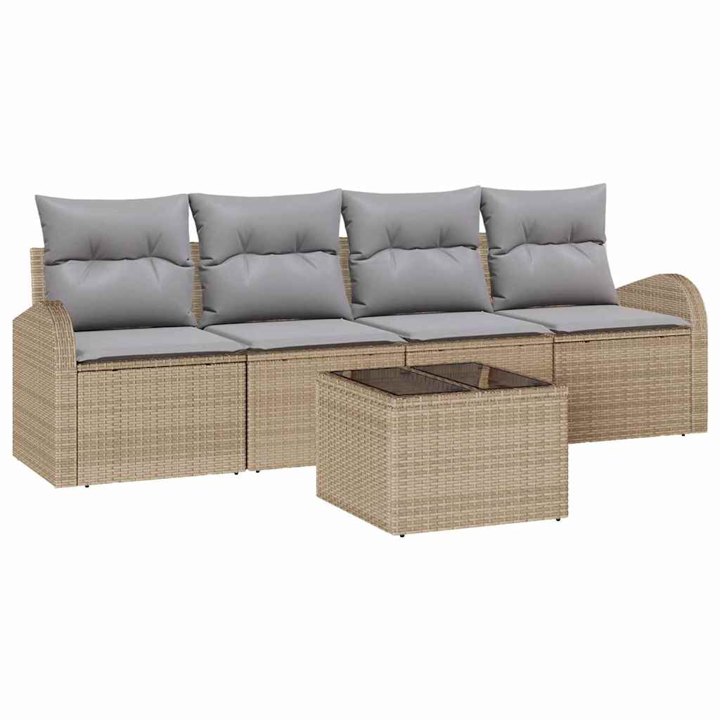 Havesofa Sæt Beige 55 x 55 x 37 cm polyrattan