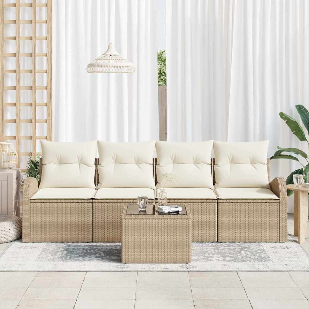 Havesofa Sæt Beige 55 x 55 x 37 cm polyrattan