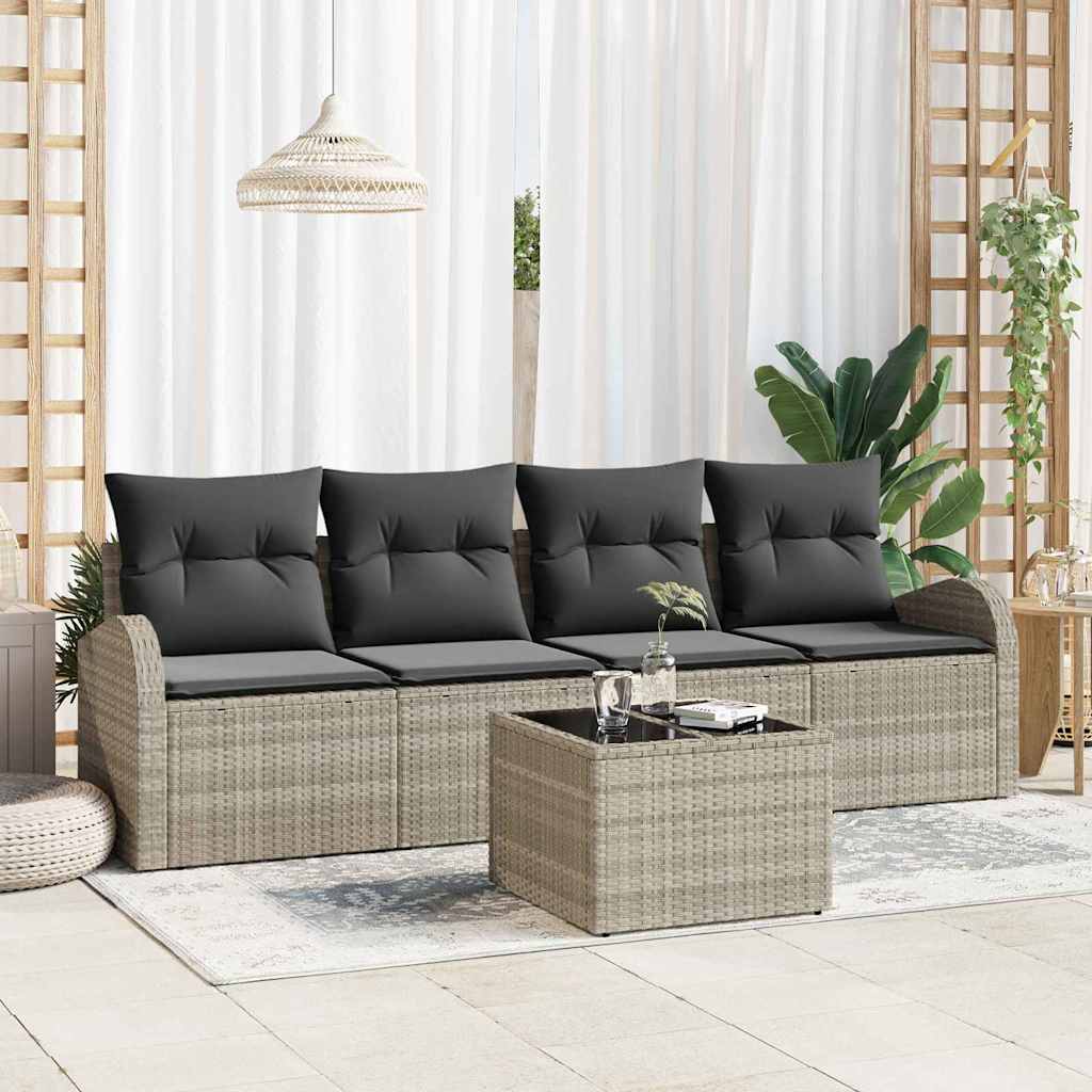 Havesofa Sæt Lysegrå 55 x 55 x 37 cm polyrattan