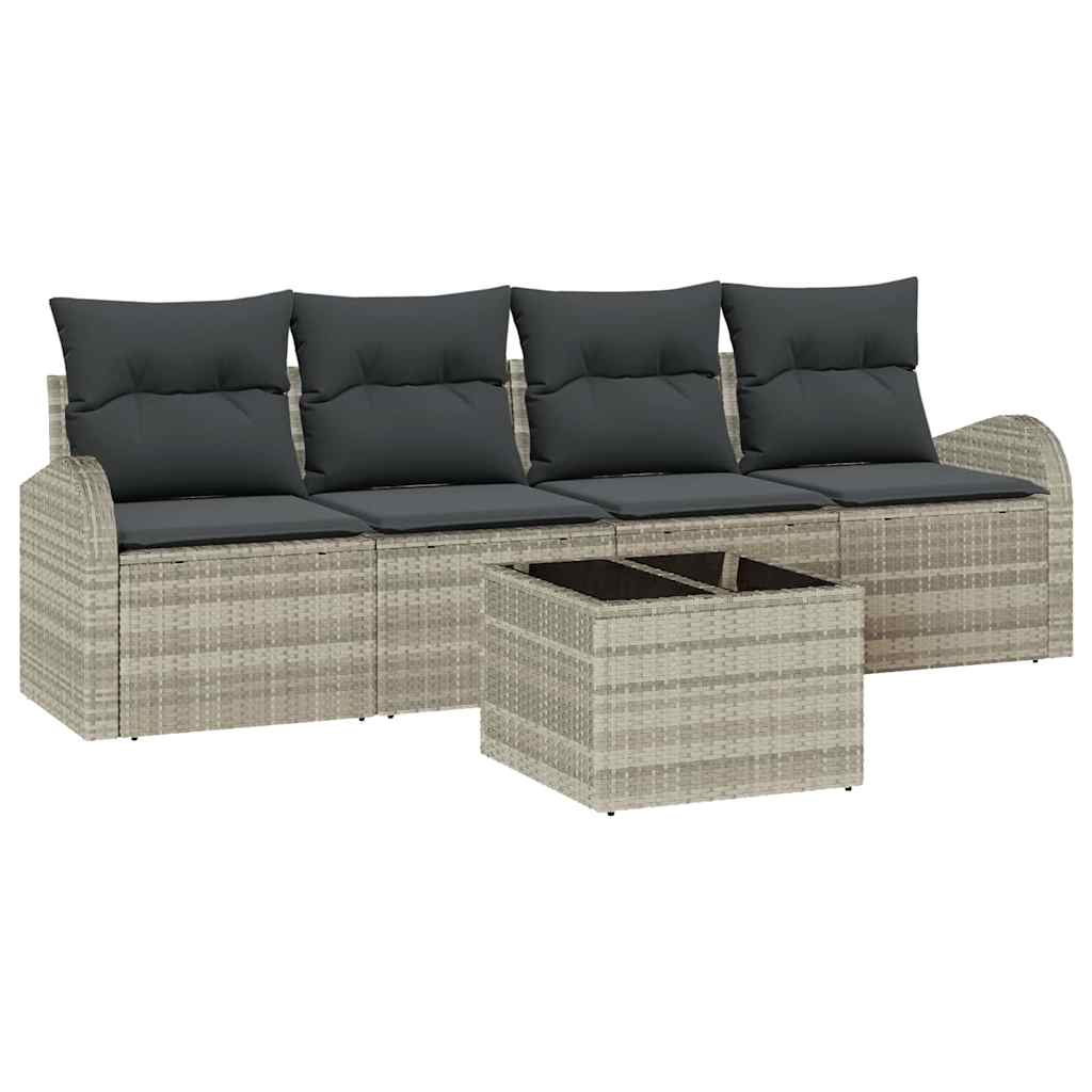 Havesofa Sæt Lysegrå 55 x 55 x 37 cm polyrattan