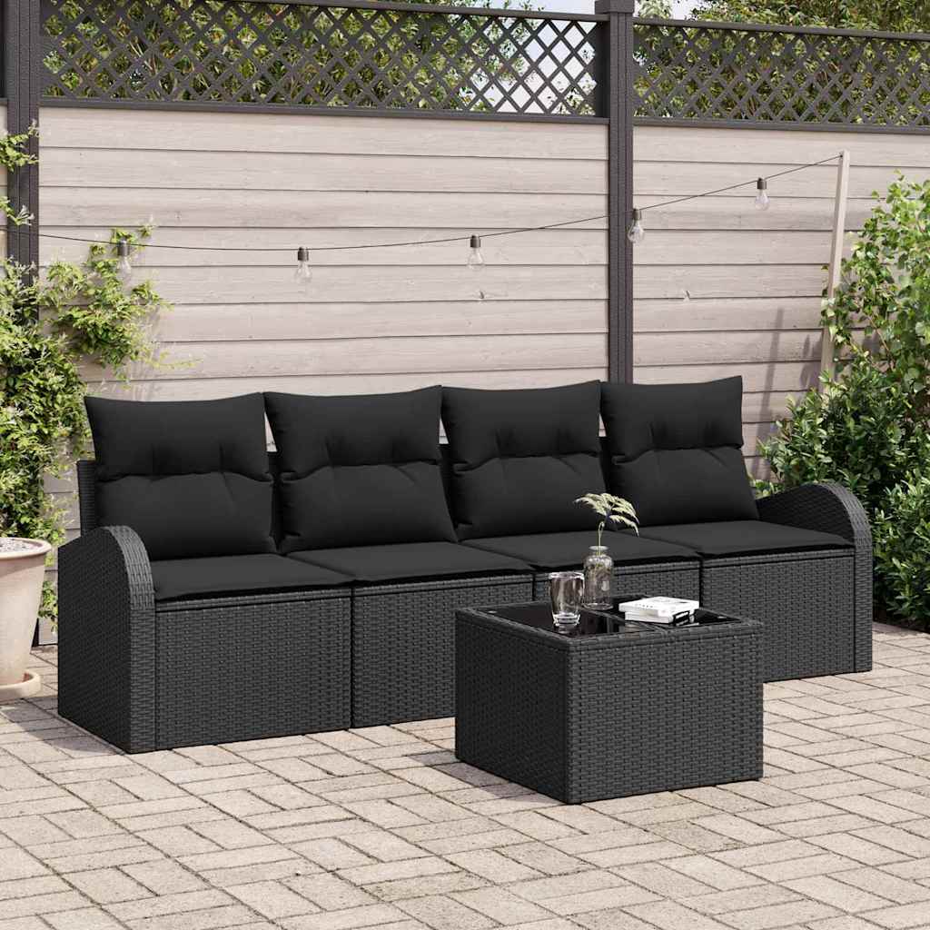 Havesofa Sæt Sort 55 x 55 x 37 cm polyrattan