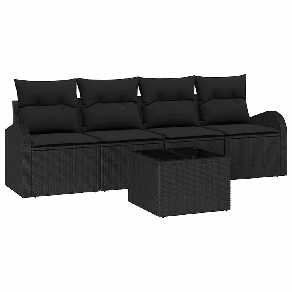 Havesofa Sæt Sort 55 x 55 x 37 cm polyrattan