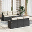 Havesofa Sæt 7 stk. Sort polyrattan