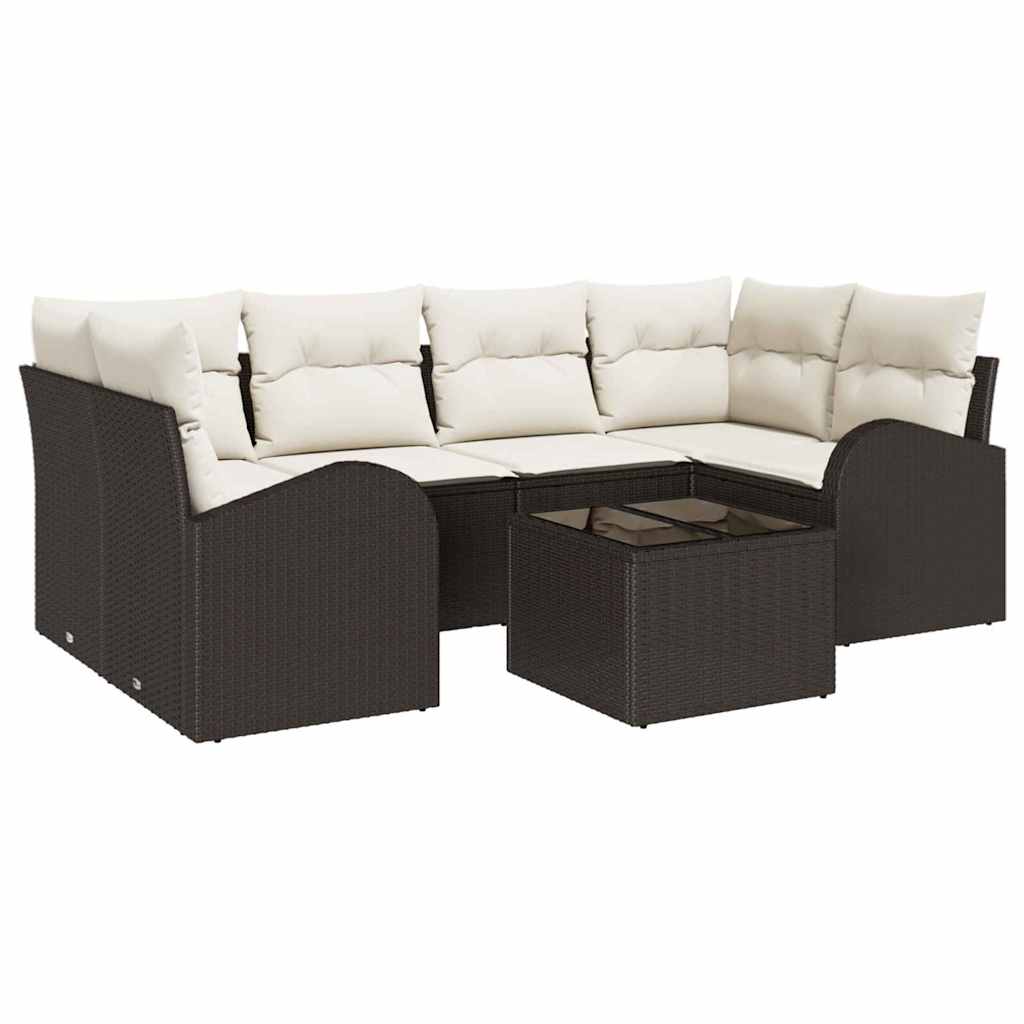 Havesofa Sæt 7 stk. Brun polyrattan