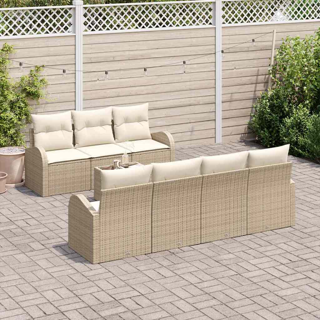 Havesofa Sæt Beige 55 x 55 x 37 cm polyrattan