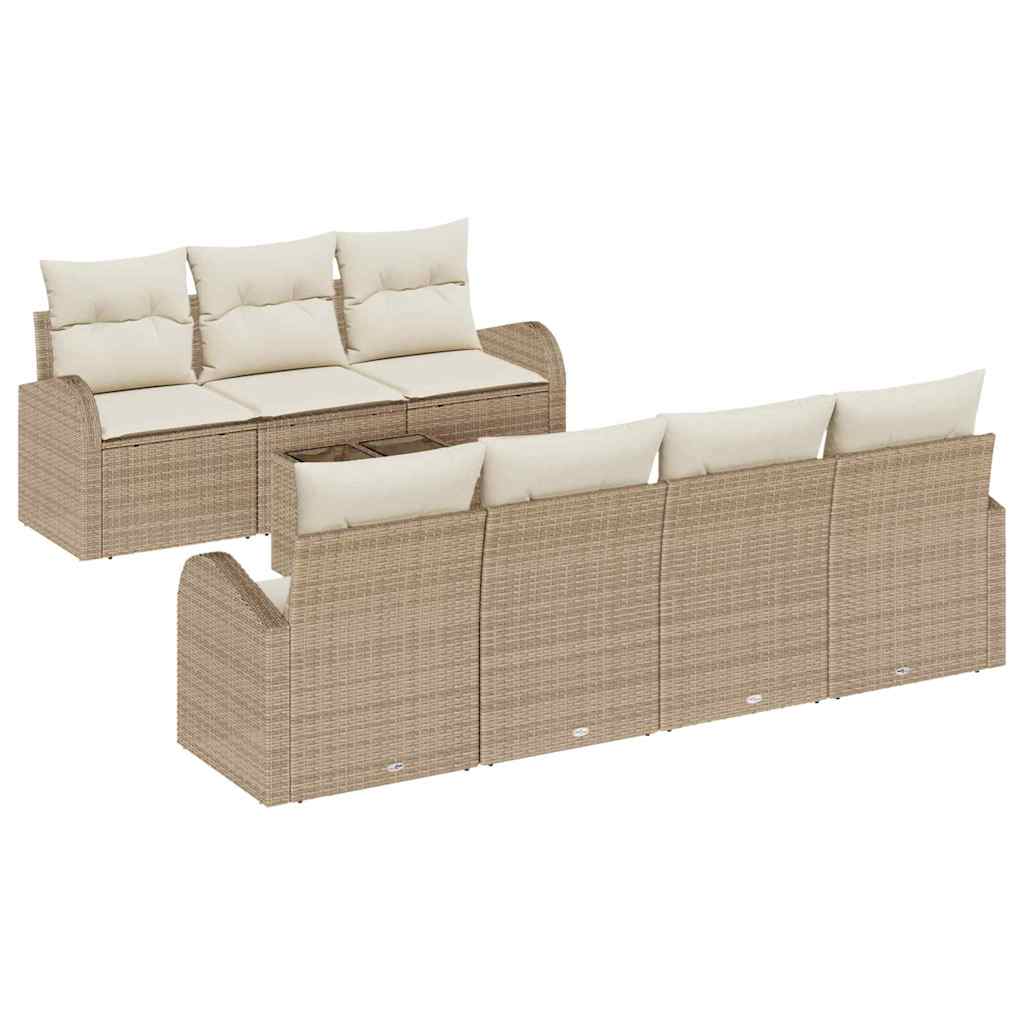 Havesofa Sæt Beige 55 x 55 x 37 cm polyrattan
