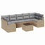 Havesofa Sæt 8 stk. Beige polyrattan