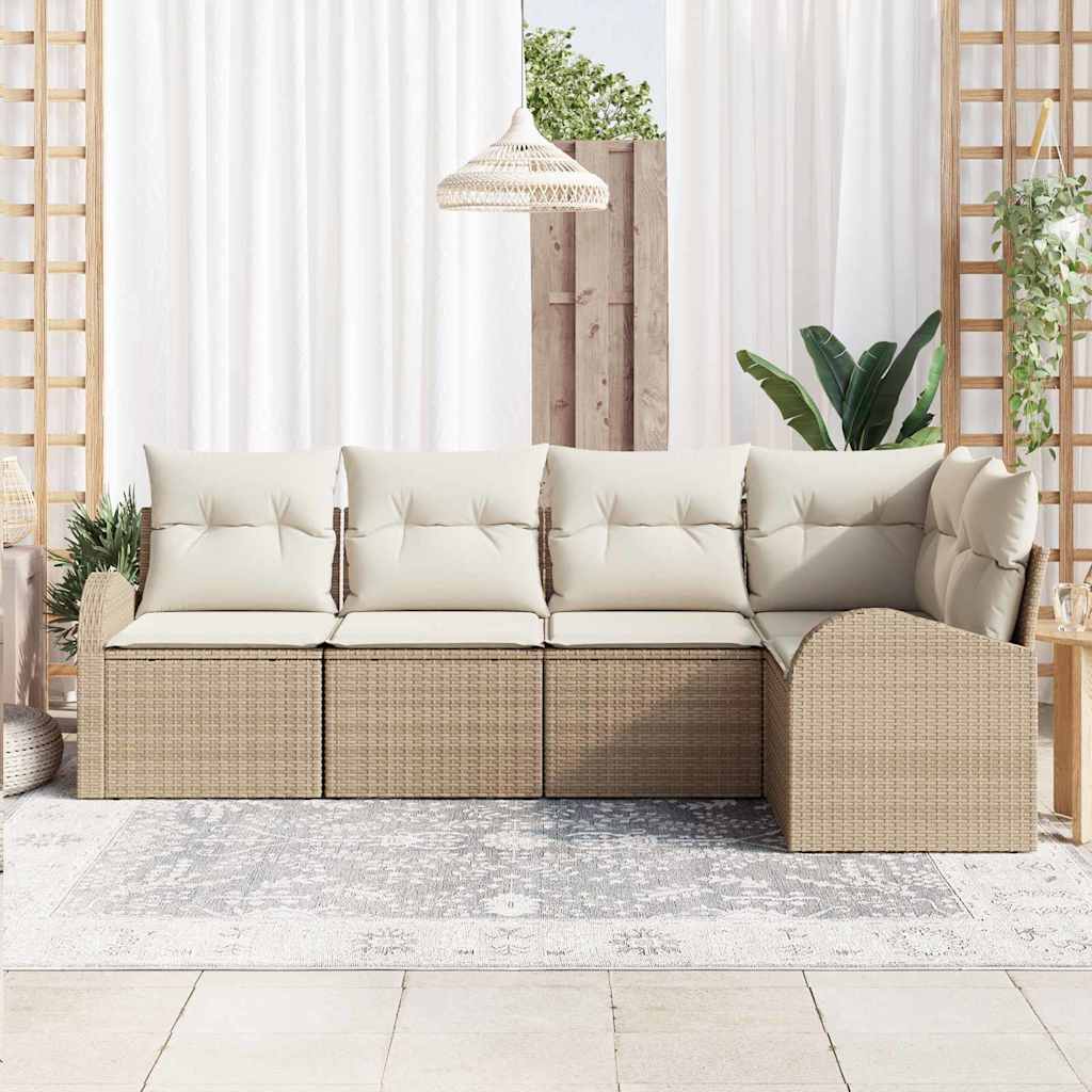 Sofa Sæt 5 stk. Beige Polyester