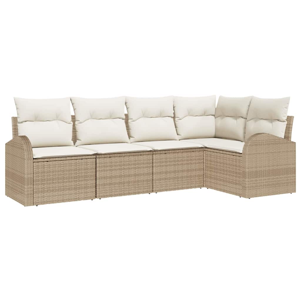 Sofa Sæt 5 stk. Beige Polyester