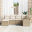 Havesofa Sæt 6 stk. Beige polyrattan
