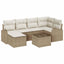 Havesofa Sæt 7 stk. Beige polyrattan