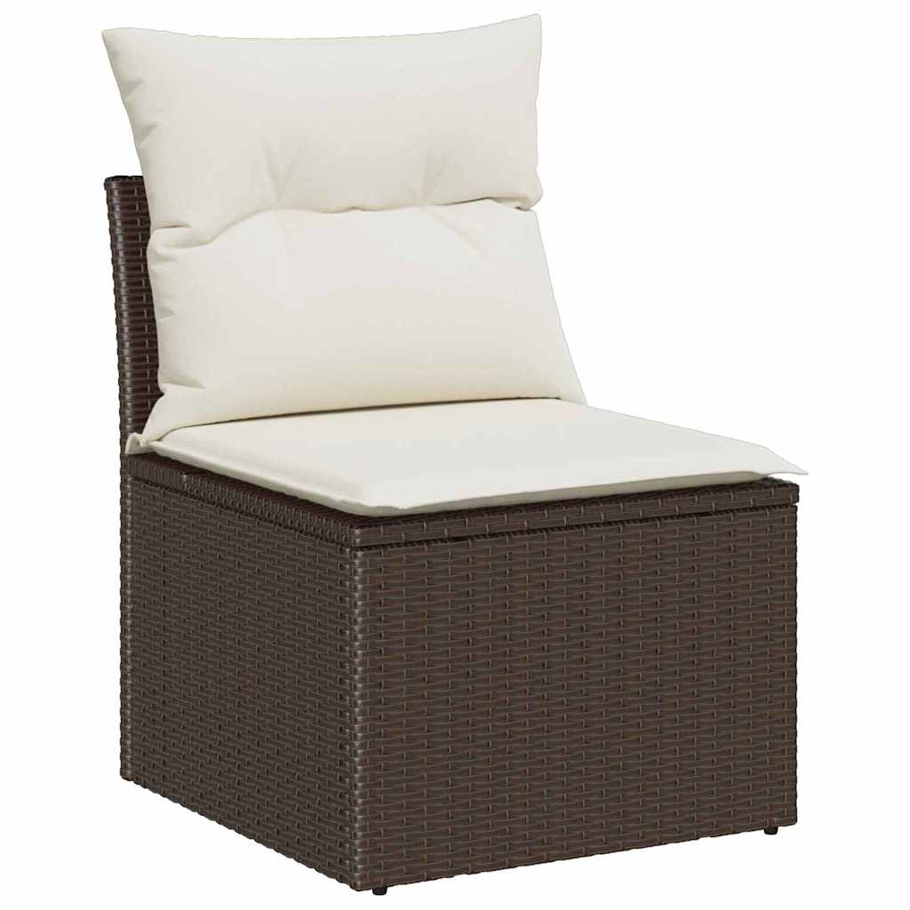 Sofa Sæt 10 stk. Brun [Syntetisk]: Poly Rattan