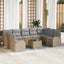 Sofa Sæt 10 stk. Beige [Syntetisk]: Poly Rattan
