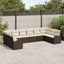 Sofa Sæt 10 stk. Brun [Syntetisk]: Polyrattan