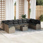 Sofa Sæt 11 stk. Grå [Syntetisk]: Polyrattan