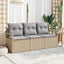 Sofa Sæt 3 stk. Beige polyrattan