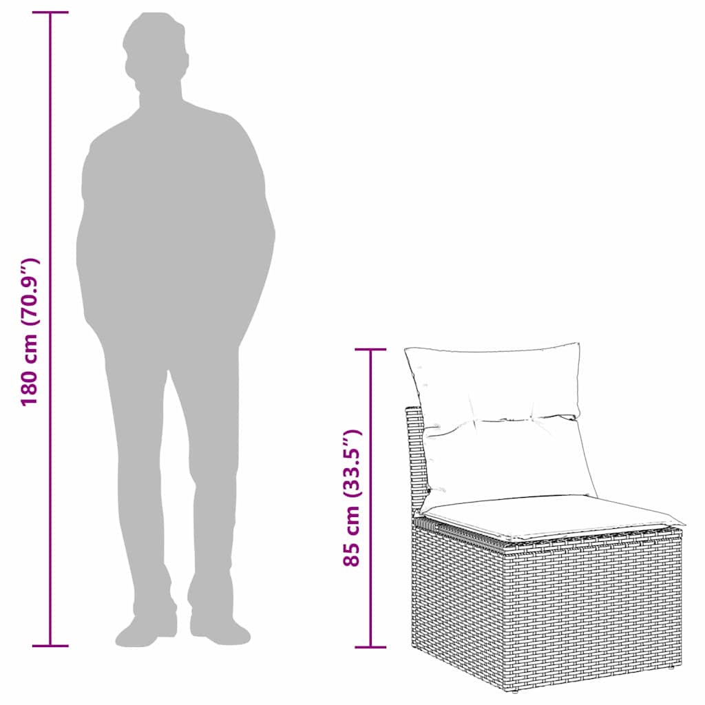 Sofa Sæt 5 stk. 4-Antal sæder Brun og Creme polyrattan