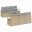Sofa Sæt 7 stk. 6-Antal sæder Beige og grå polyrattan