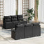 Sofa Sæt 7 stk. 6-Antal sæder Sort polyrattan