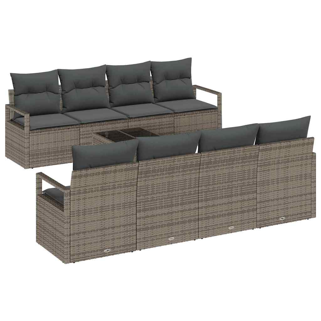 Sofa Sæt 7 stk. 6-Antal sæder Grå polyrattan