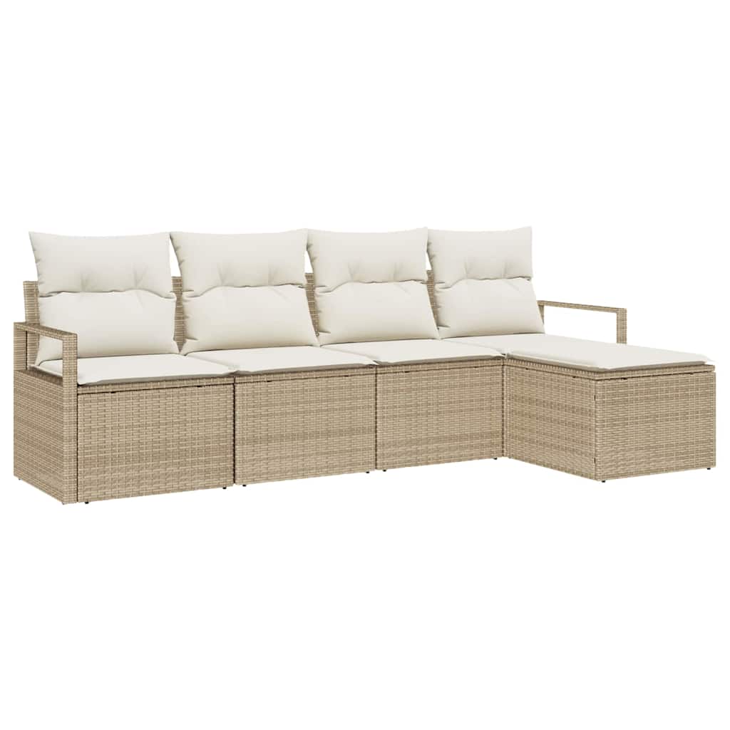 Sofa Sæt 5 stk. Beige polyrattan