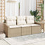 Sofa Sæt 3 stk. Beige polyrattan