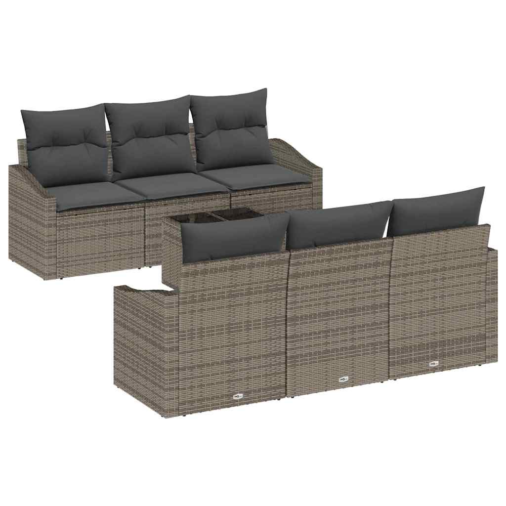 Sofa Sæt 7 stk. Grå polyrattan