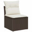 Sofa Sæt 8 stk. Brun og Creme polyrattan