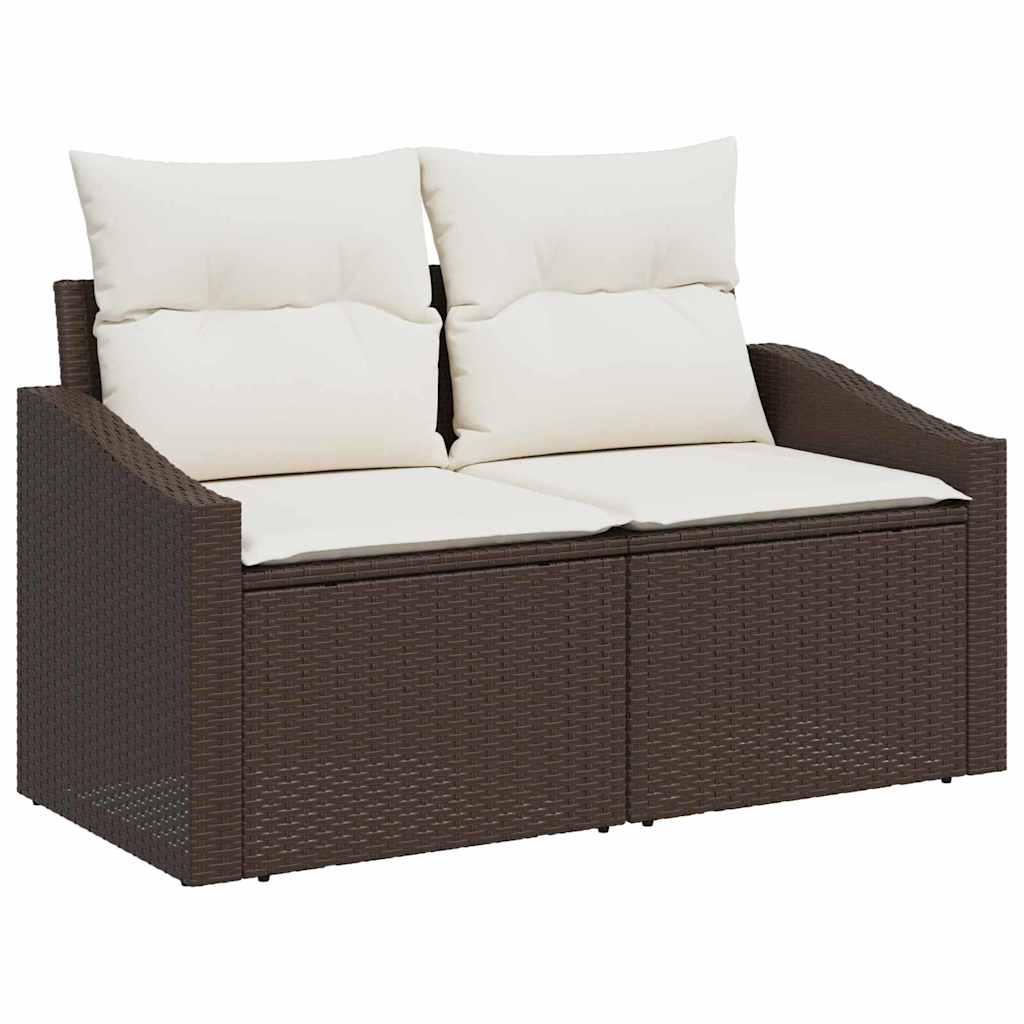 Sofa Sæt med pude Brun og Creme 55 x 55 x 37 cm polyrattan