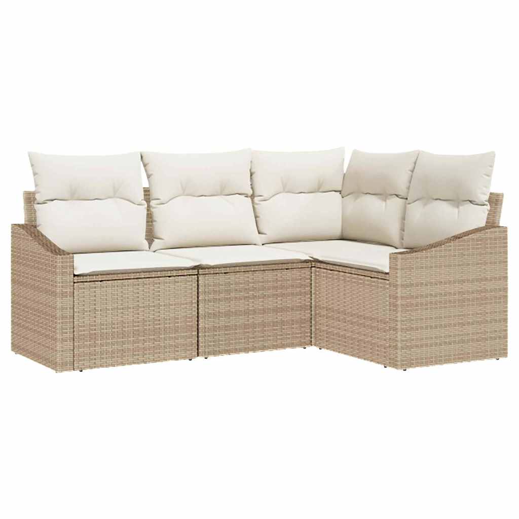 Sofa Sæt 4 stk. Beige polyrattan