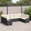 Sofa Sæt 9 stk. Sort polyrattan