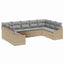Sofa Sæt 9 stk. Beige polyrattan