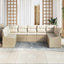 Sofa Sæt 9 stk. Beige polyrattan
