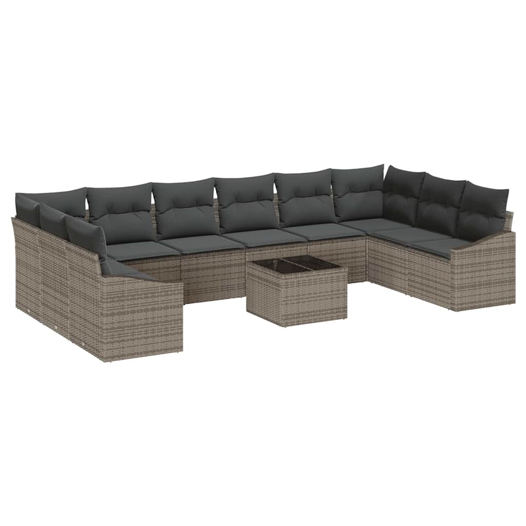 Sofa Sæt 11 stk. Grå polyrattan