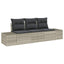 Sofa Sæt 3 stk. Lysegrå polyrattan