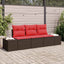 Sofa Sæt 3 stk. Brun polyrattan