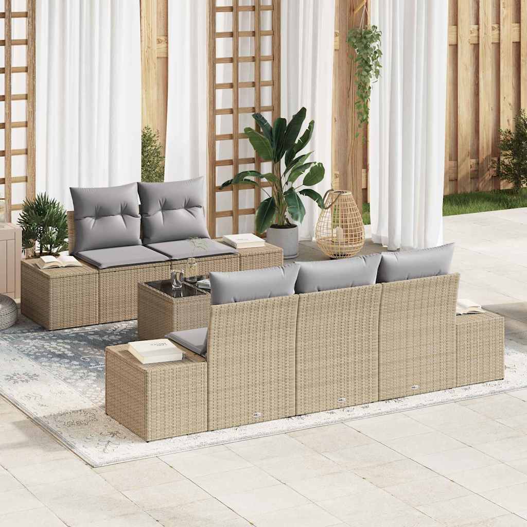 Canapé de jardin Beige Rotin, Tissu