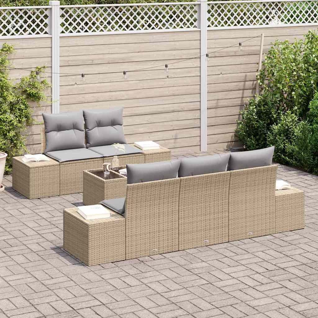 Canapé de jardin Beige Rotin, Tissu