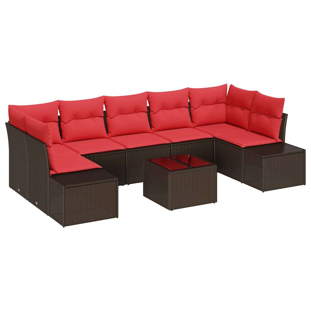Havesofa Sæt 8 stk. Brun polyrattan