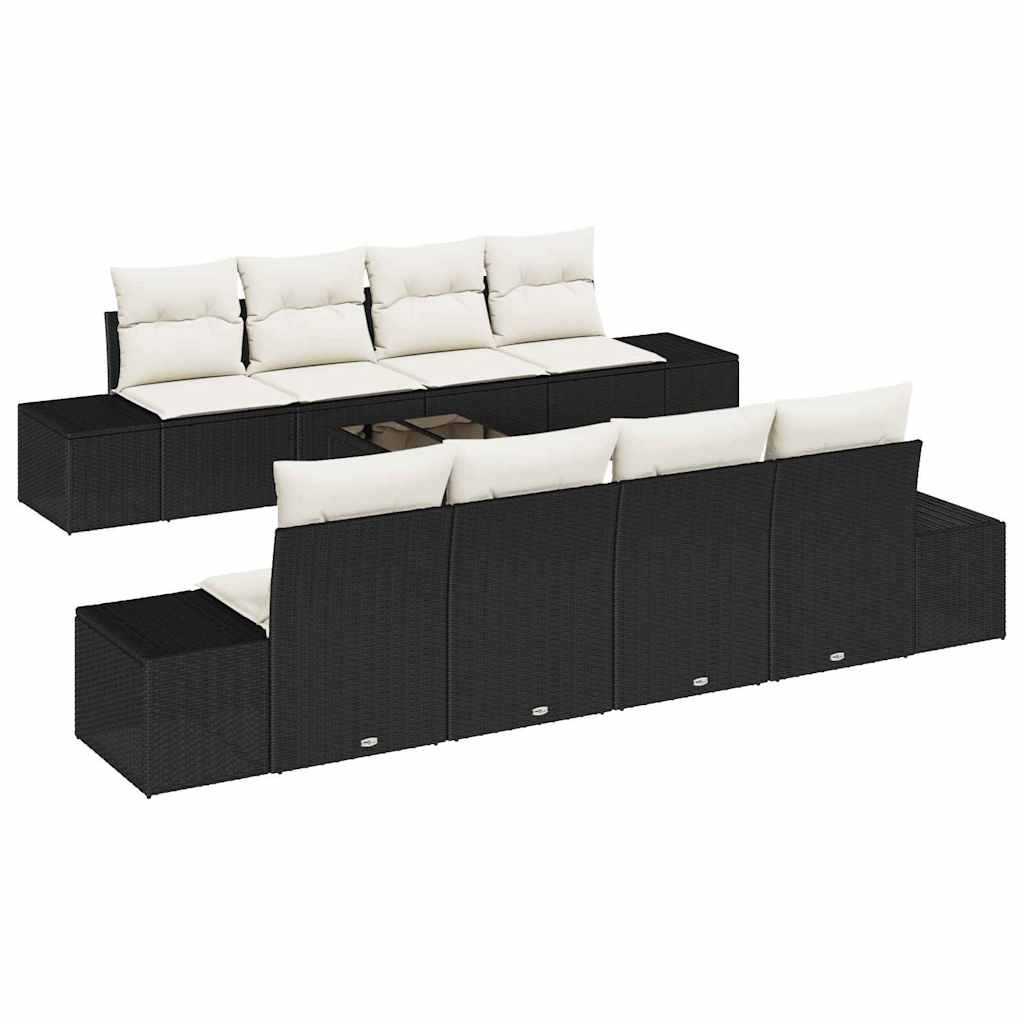 Havesofa Sæt 7 stk. Sort og Cream polyrattan