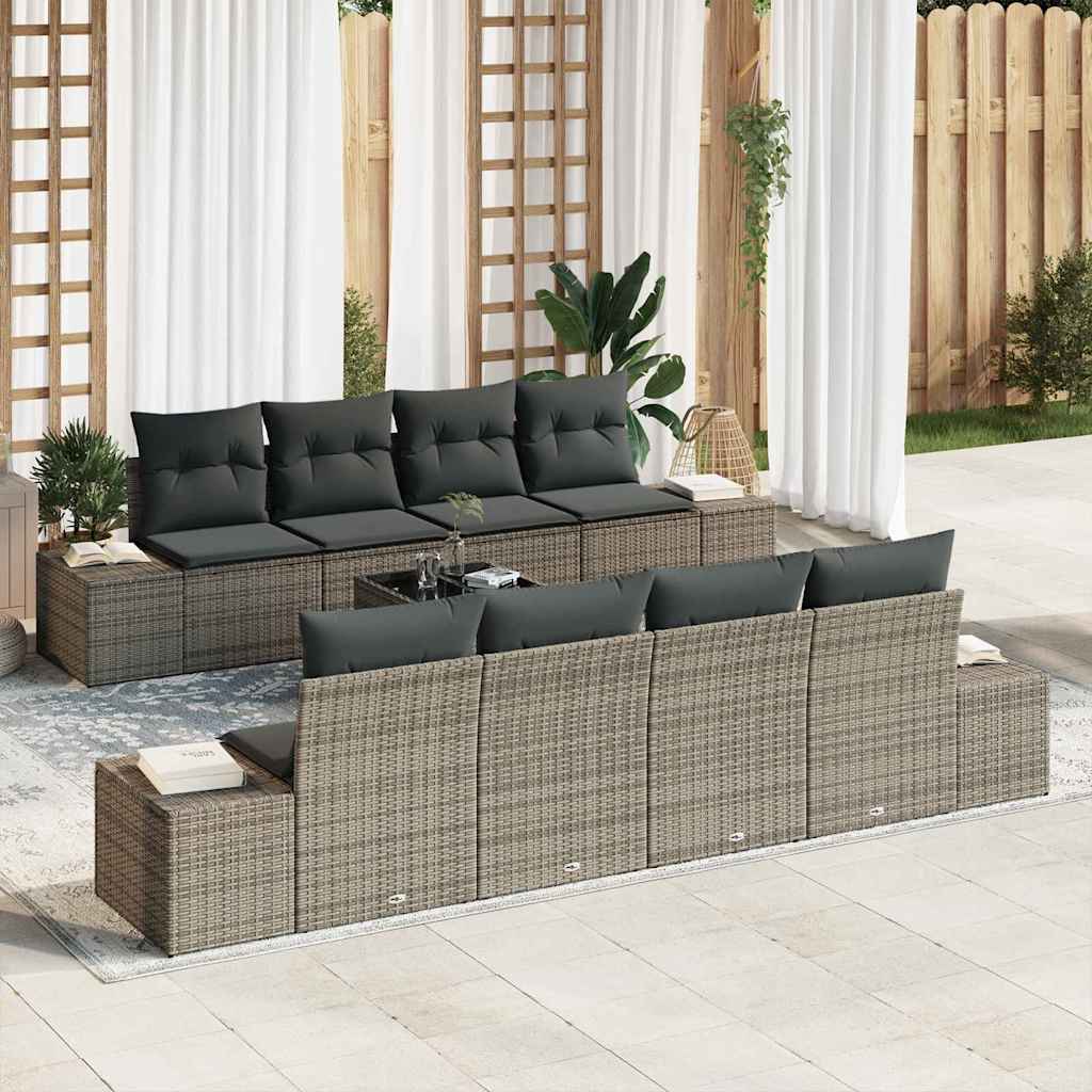 Havesofa Sæt 7 stk. Grå polyrattan
