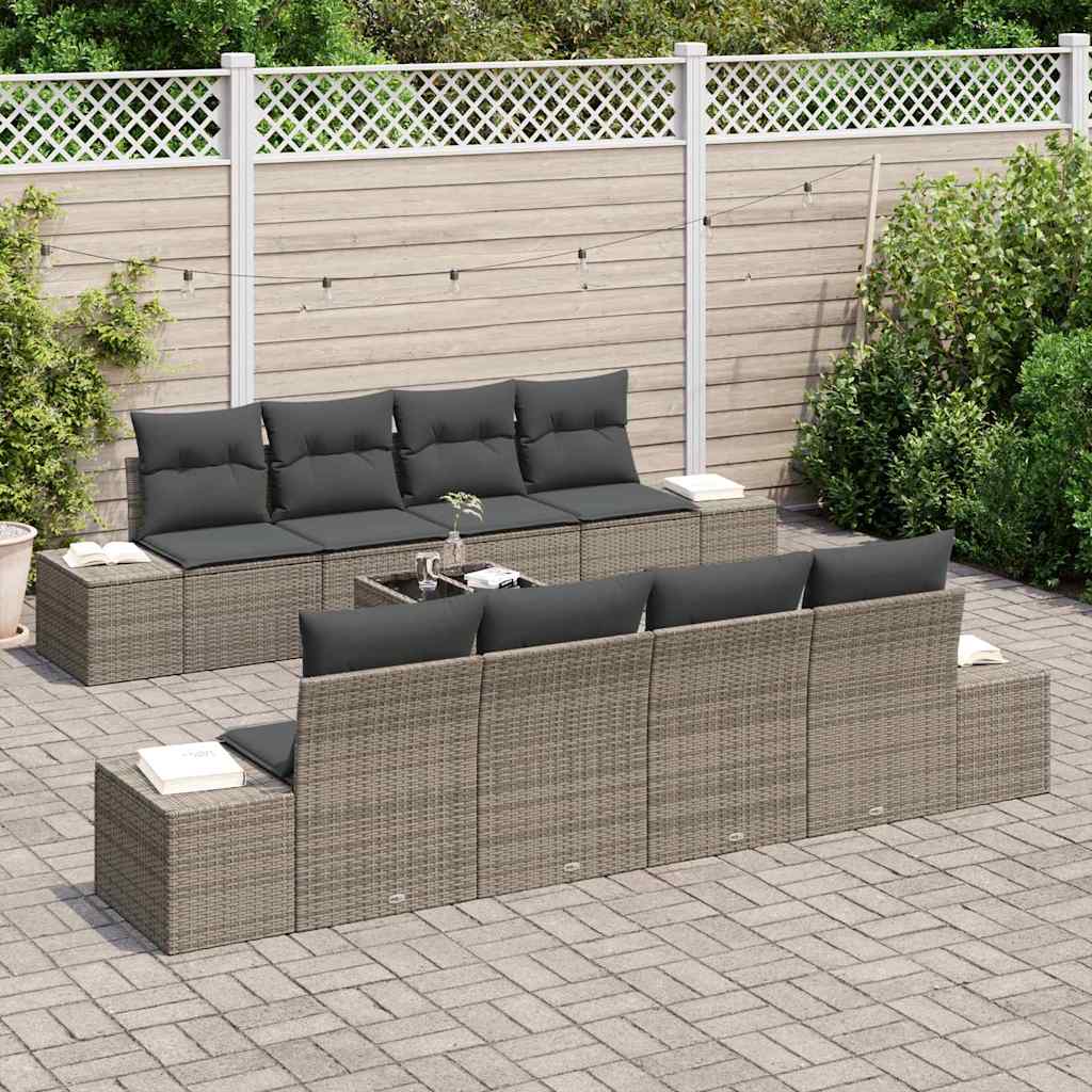 Havesofa Sæt 7 stk. Grå polyrattan